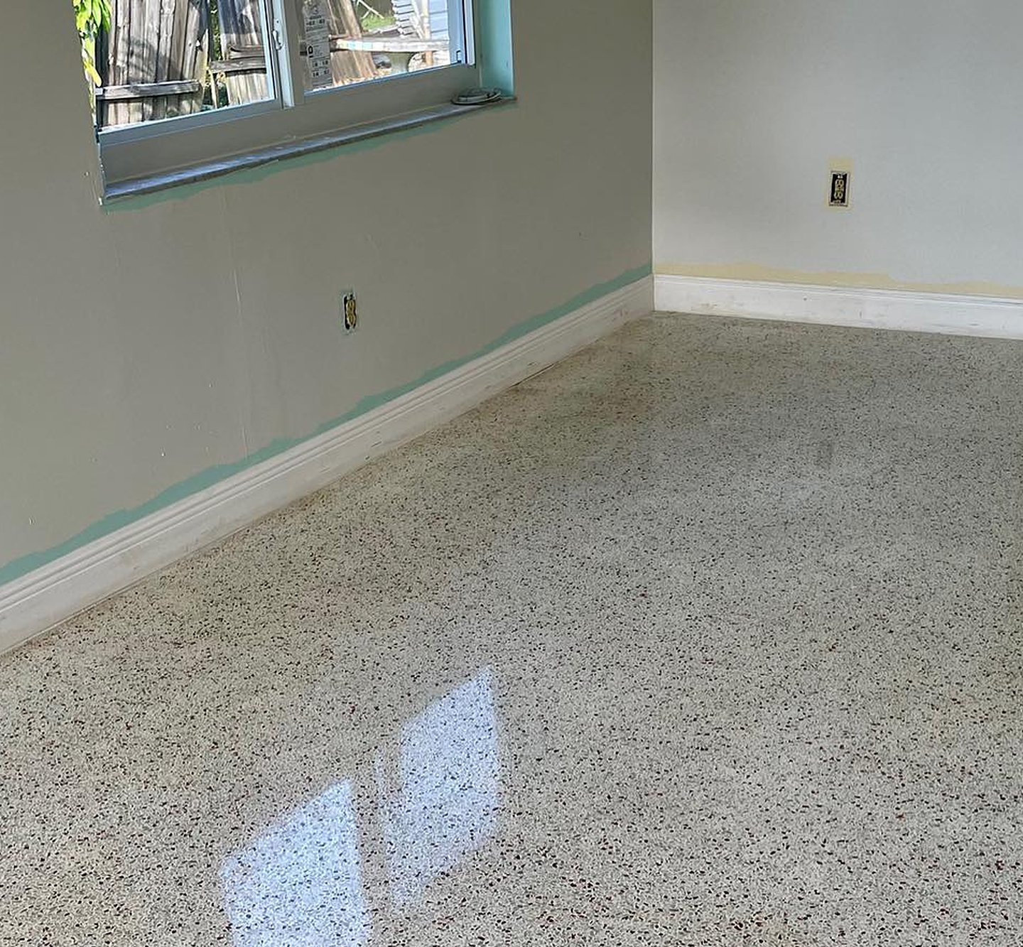 Restored terrazzo floor in a residence